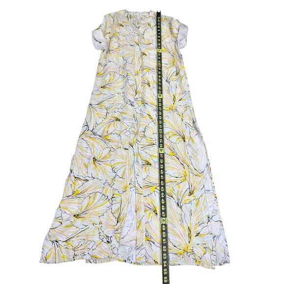 Onia x DVF Women's Renee Tropical Floral Linen Maxi Dress Yellow - Picture 13 of 16